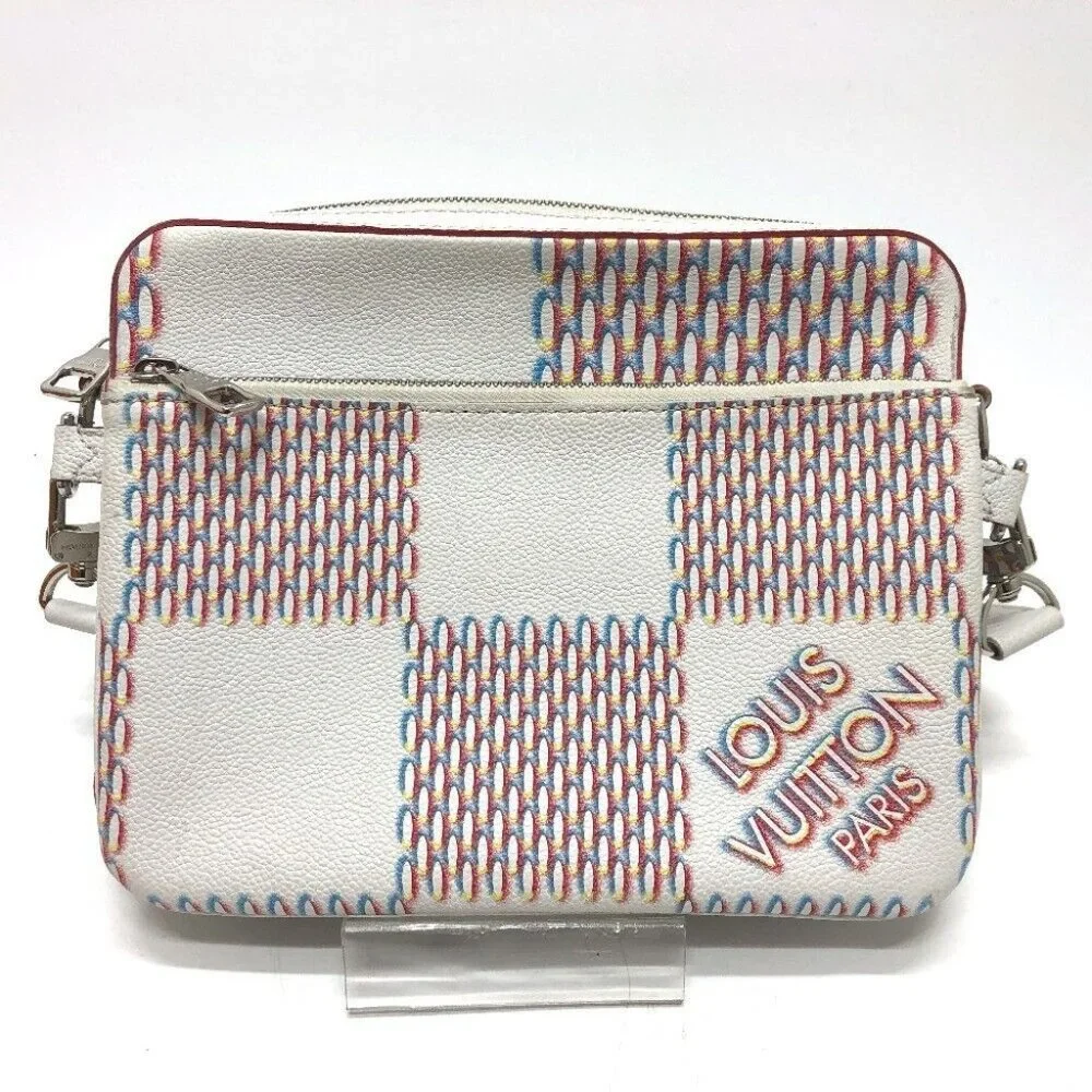 Auth LOUIS VUITTON M20665 damier giant spray Trio-Messenger Bag Shoulder Bag